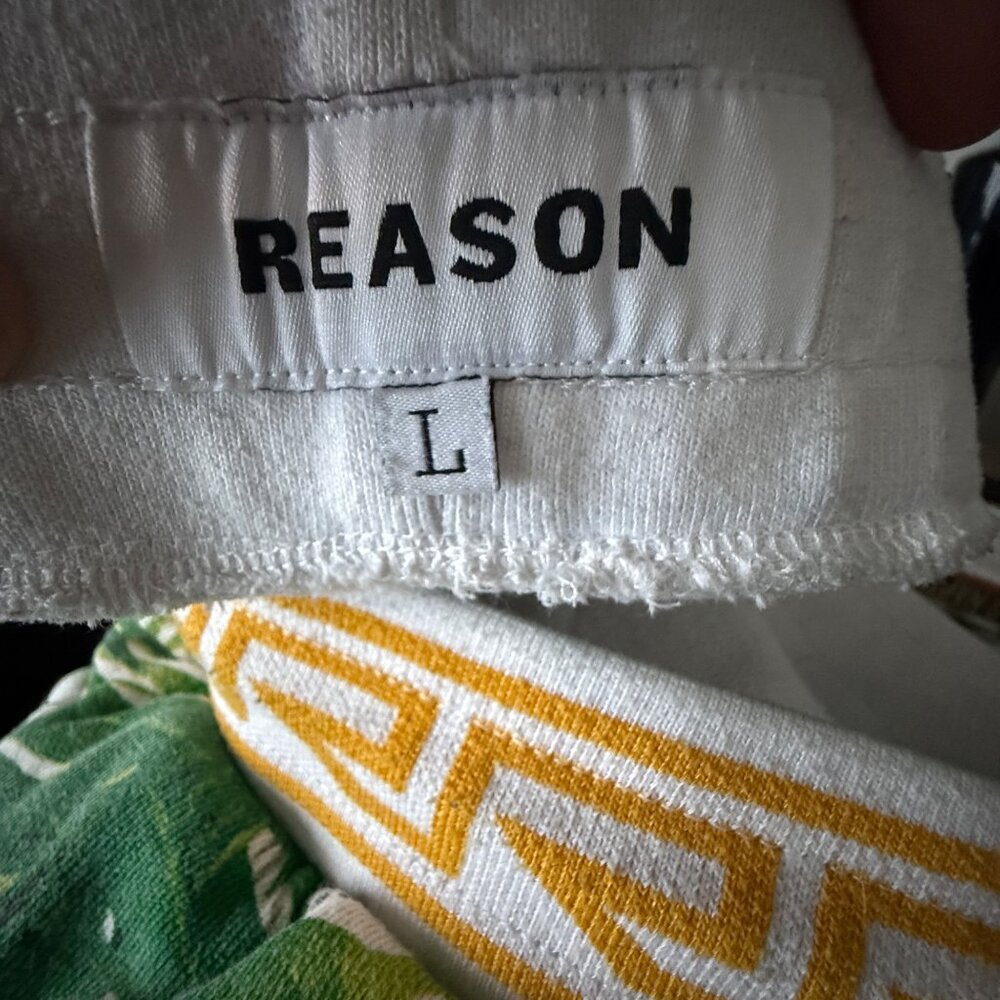 Reason Mens Tropical Print Drawstring Shorts L - Picture 4 of 4